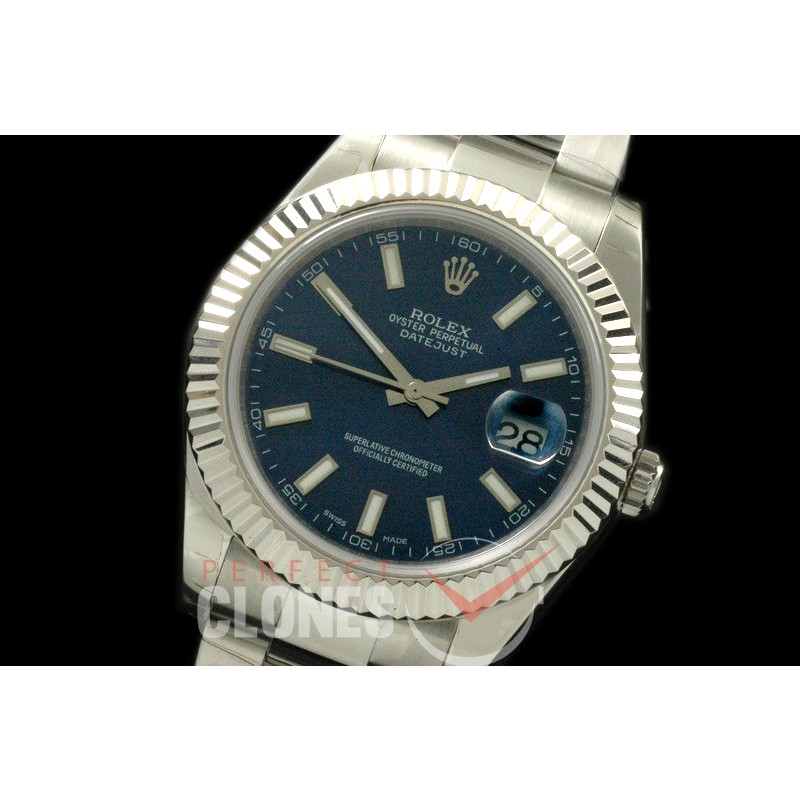  R41DJS00023 SS Oyster Fluted Blue Sticks M-9015/3136