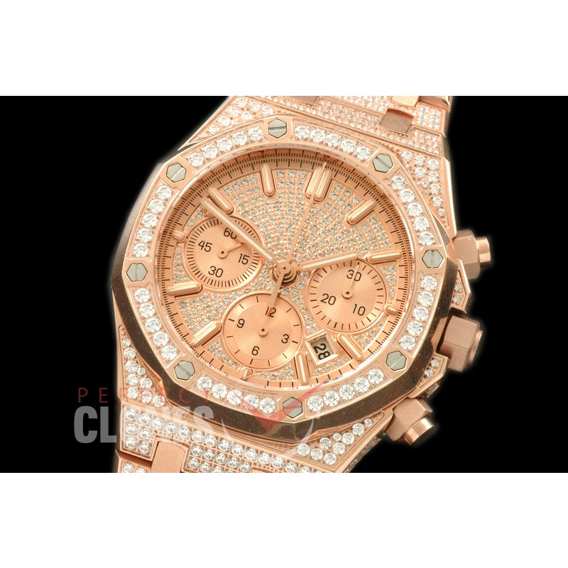 APROC00802 Royal Oak Chrono Bling RG/RG Diam A-7750