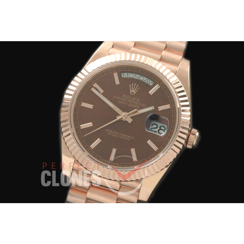 R40DD-18K-204 228235 RG/RG Brown Sticks Swiss 2836