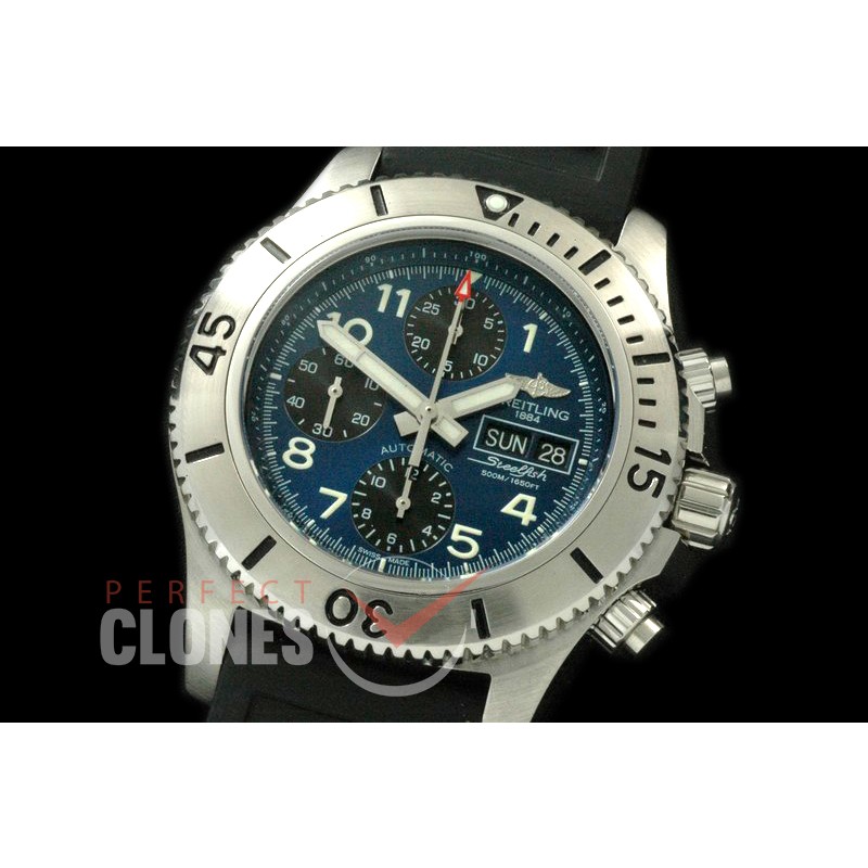 BLSF00023R Superocean Steelfish Chrono SS/RU Blue A-7750