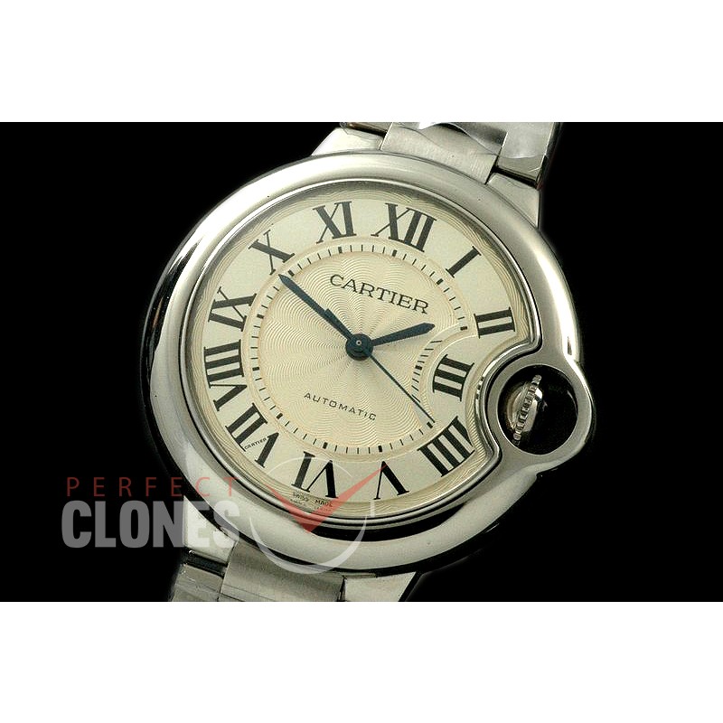 CARBA-33-102S Ballon de Cartier Midsize 33 SS/SS White J-MH5 