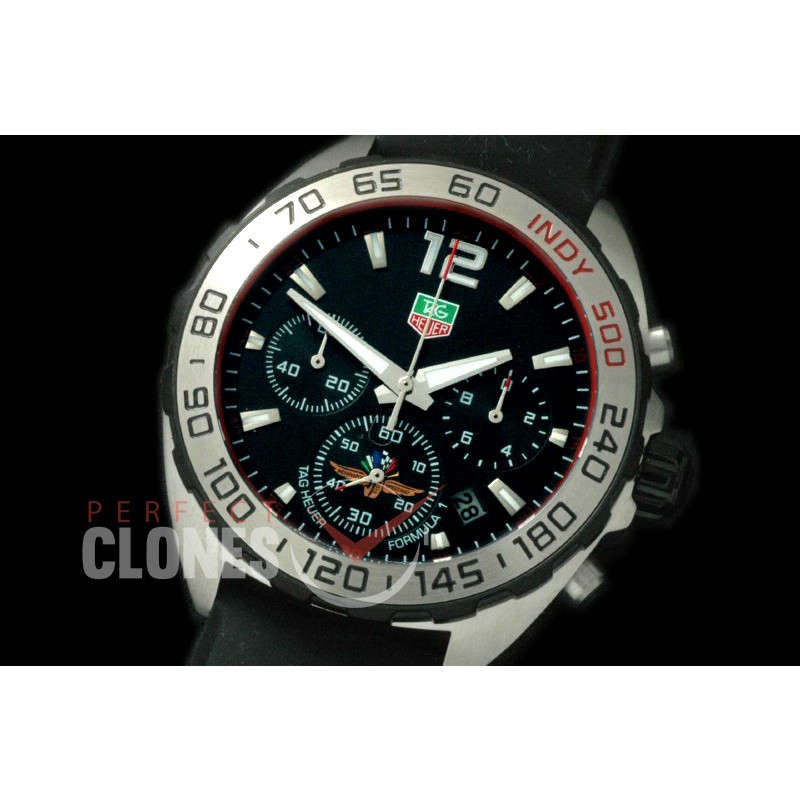 0 TGF1-00092R Formula 1 Indy 500 Special Ed Chronograph SS/RU Black OS 20 Qtz