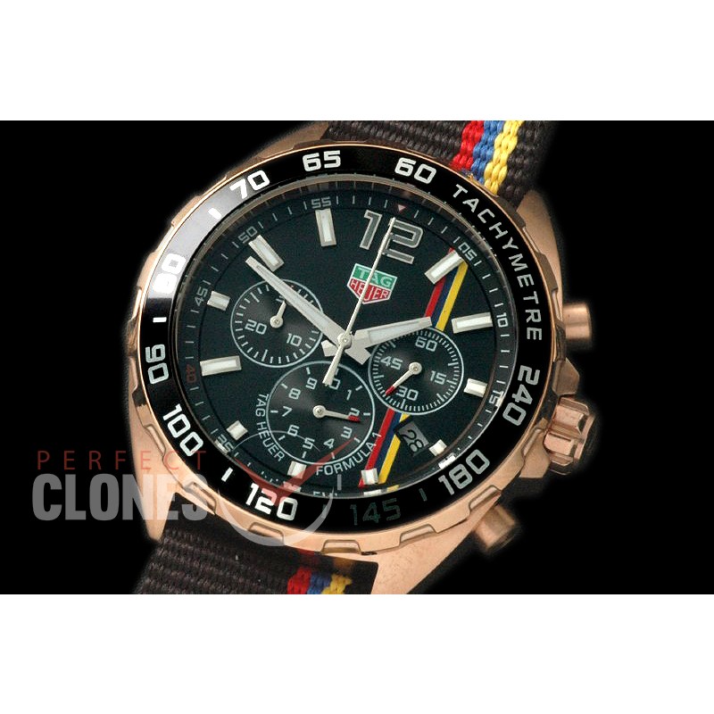 0 TGF1-00099A Formula 1 Good Wood Festival of Speed Special Ed Chronograph RG/NY Black OS 10 Qtz