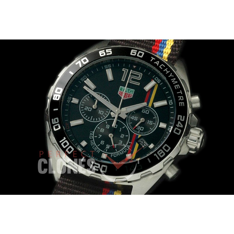 0 TGF1-00094A Formula 1 Good Wood Festival of Speed Special Ed Chronograph SS/NY Black OS 10 Qtz