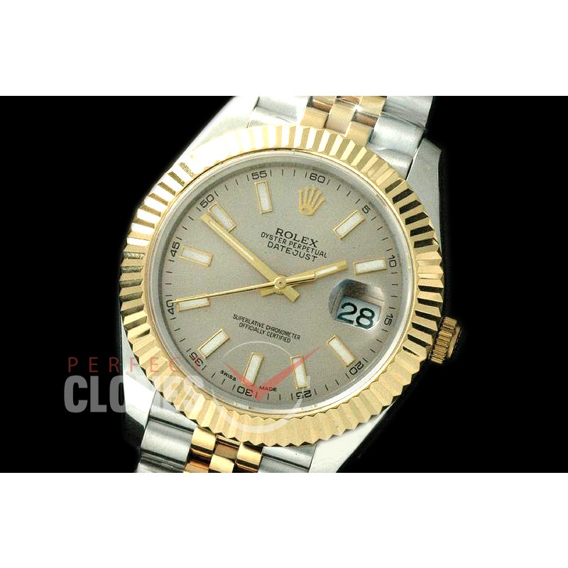 R41DJT-804 126333 SS/YG Fluted/Jubilee Light Grey Sticks SA 3235