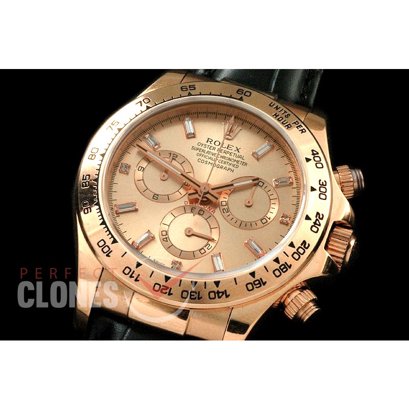 RLDFR00081L Daytona 116505 RG/LE Rose Gold Baguette A7750