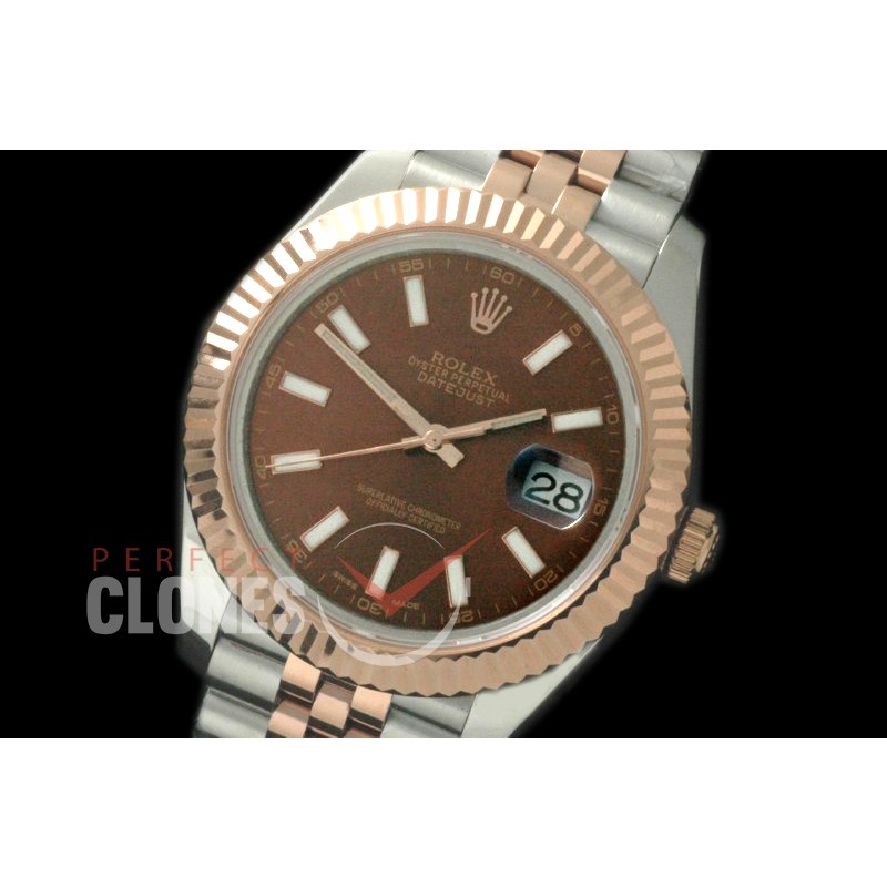 R41DJTR-807 126331 SS/RG Fluted/Jubilee Brown Sticks SA 3235