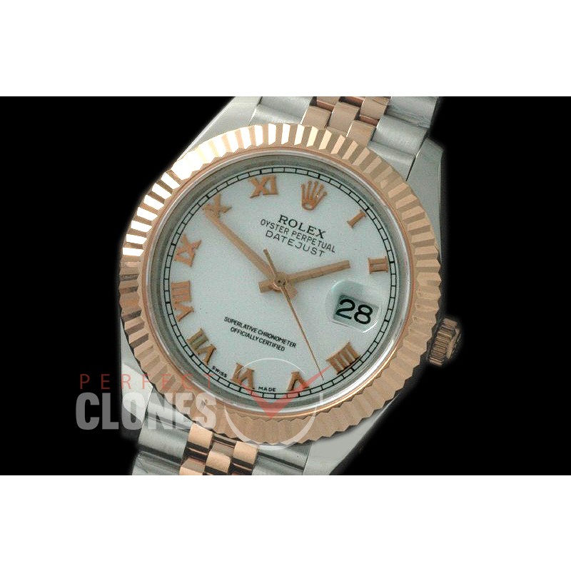 R41DJTR-821 126331 SS/RG Fluted/Jubilee White Roman SA 3235