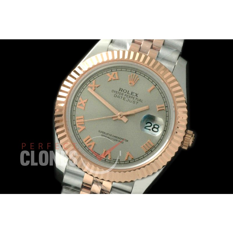R41DJTR-824 126331 SS/RG Fluted/Jubilee Light Grey Roman SA 3235