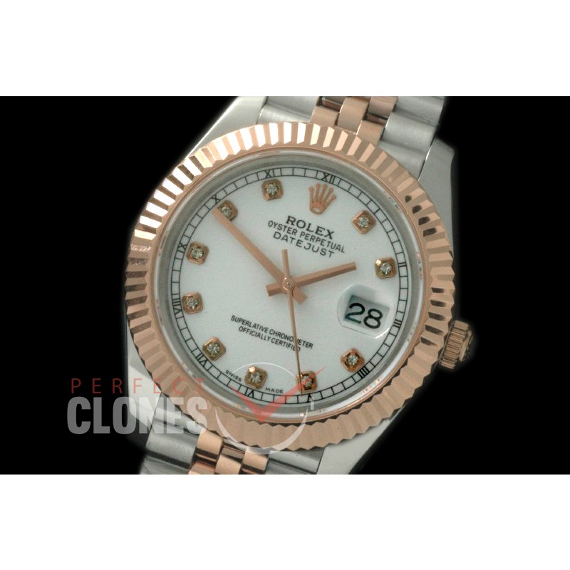 R41DJTR-811 126331 SS/RG Fluted/Jubilee White Diam SA 3235