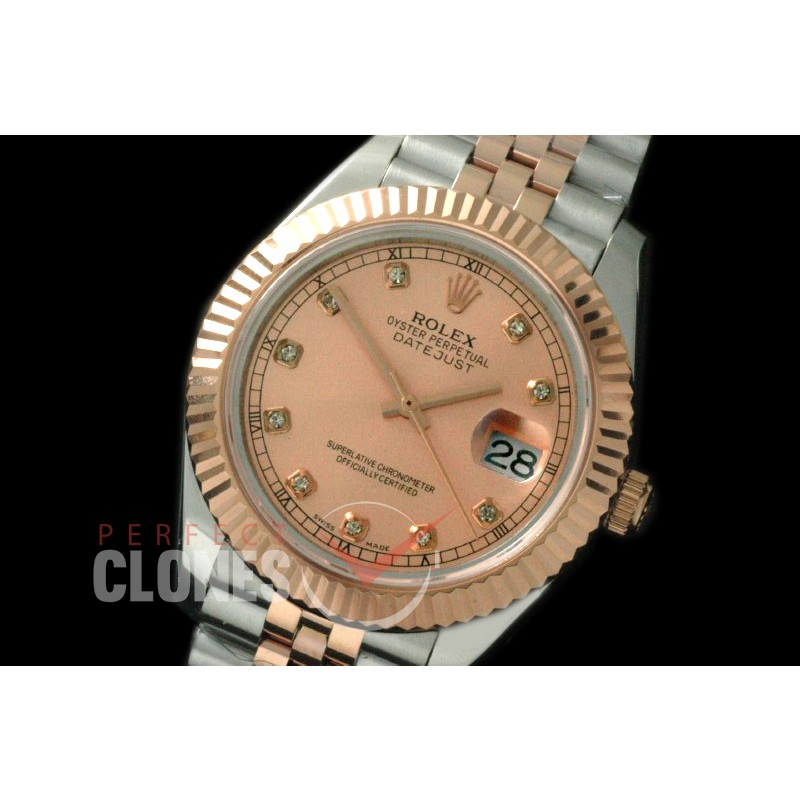 R41DJTR-817 126331 SS/RG Fluted/Jubilee Rose Gold Diam SA 3235