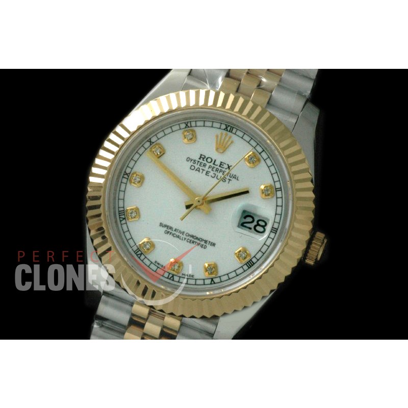 R41DJT-811 126333 SS/YG Fluted/Jubilee White Diam SA 3235