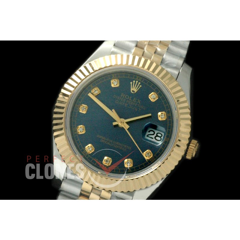 R41DJT-816 126333 SS/YG Fluted/Jubilee Blue Diam SA 3235