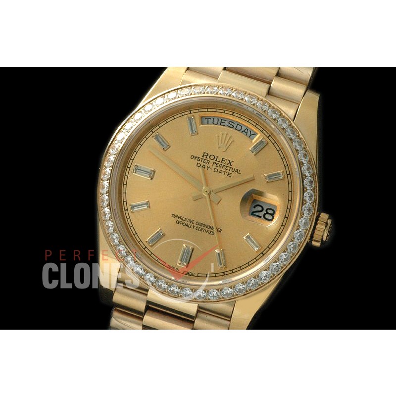 R40DDF00403D 228348RBR YG/YG Diam Bez Gold Glazier Asian Clone 2836