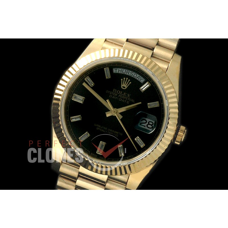 R40DDF00402 228238 YG/YG Diam Fluted Black Glazier Asian Clone 2836