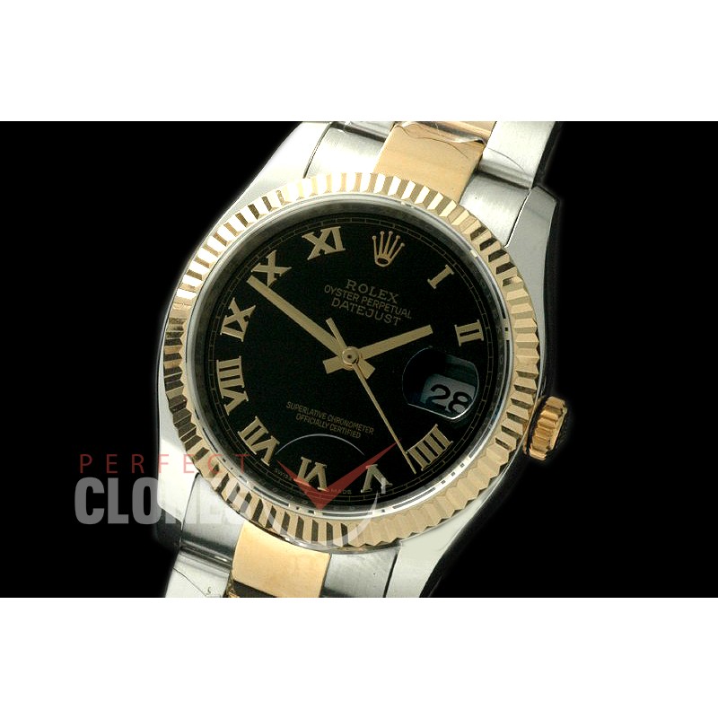 R36DJT-772 116233 SS/YG Fluted/Oyster Black Roman SA 3135