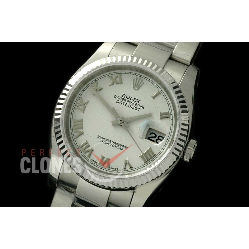 R36DJS-771 116234 SS/SS Fluted/Oyster White Roman SA 3135