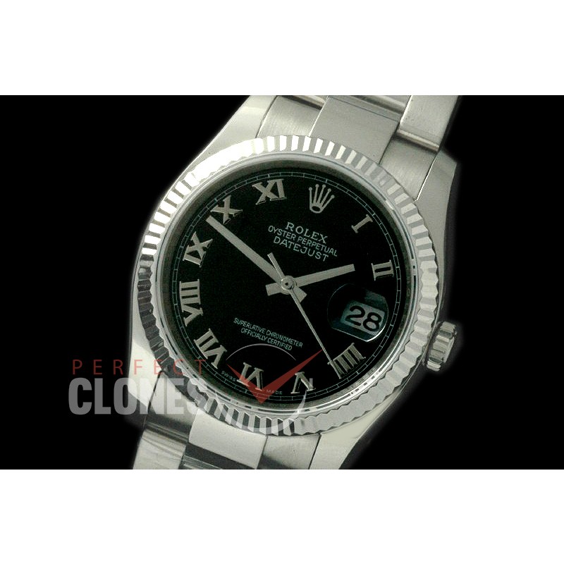 R36DJS-772 116234 SS/SS Fluted/Oyster Black Roman SA 3135