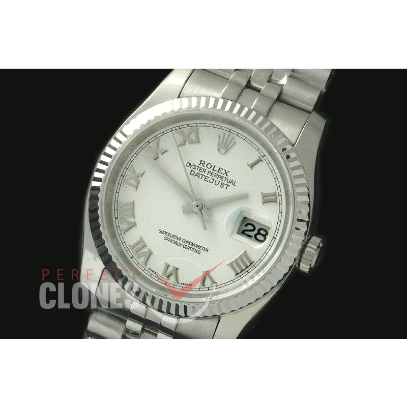 R36DJS-721 116234 SS/SS Fluted/Jubilee White Roman SA 3135