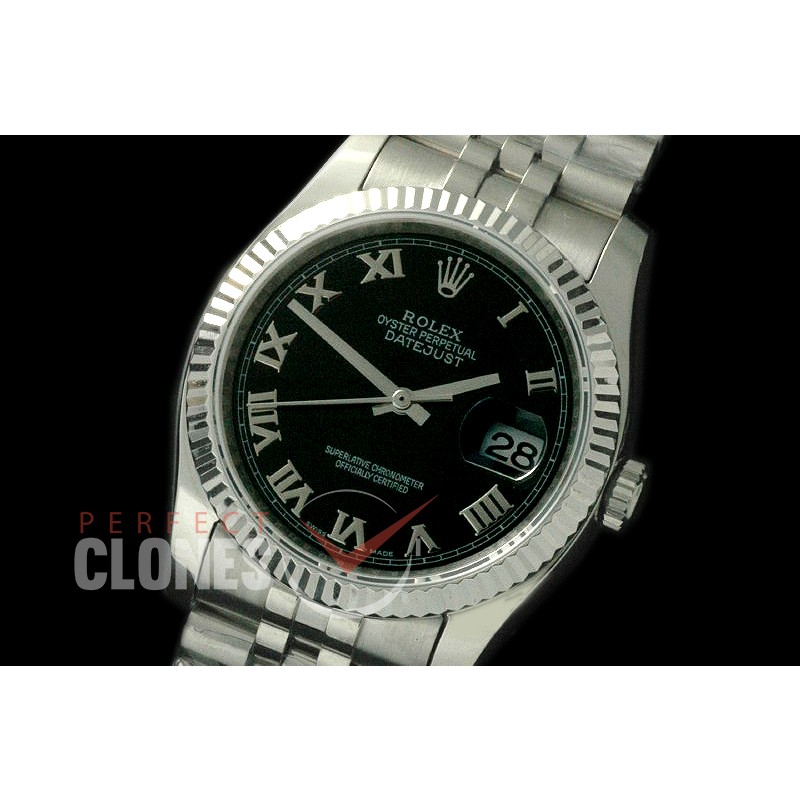 R36DJS-722 116234 SS/SS Fluted/Jubilee Black Roman SA 3135