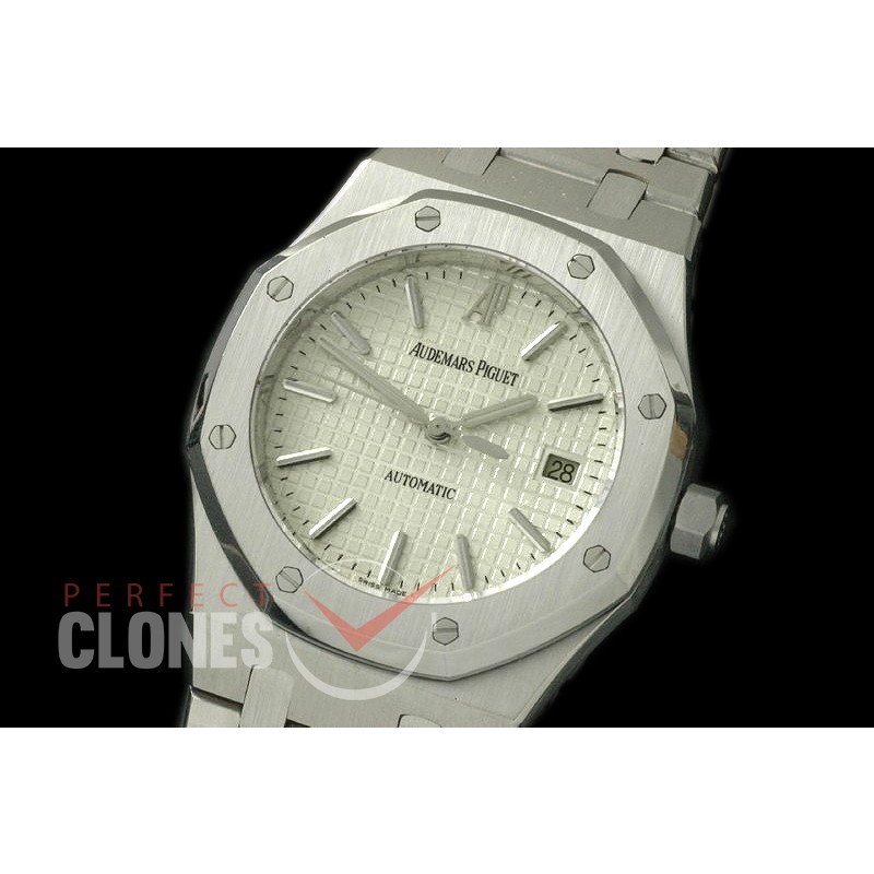 AP15300-101 15300 Royal Oak Automatic SS/SS White Miyota 9015 Mod to Calibre 3120