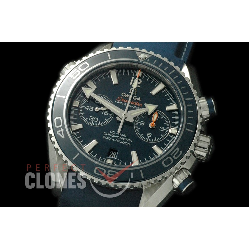 0 OMCPO45-954R Planet Ocean Chrono SS/RU Blue A-7750 Mod to Orig Movt Functions