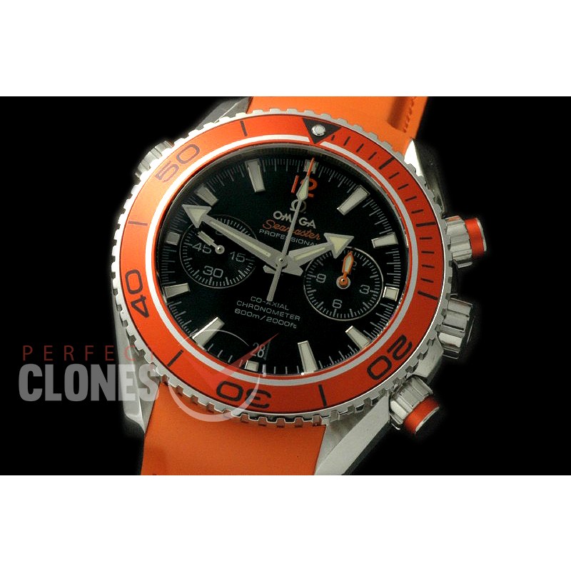 0 OMCPO45-952R Planet Ocean Chrono SS/RU Black/Orange Bez A-7750 Mod to Orig Movt Functions