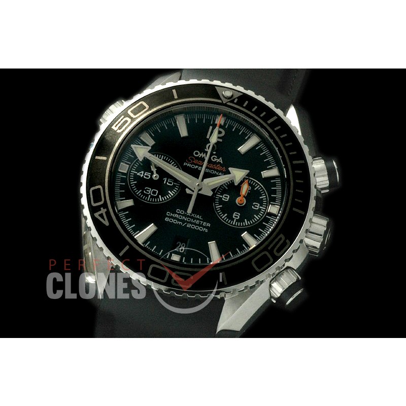 0 OMCPO45-951R Planet Ocean Chrono SS/RU Black A-7750 Mod to Orig Movt Functions