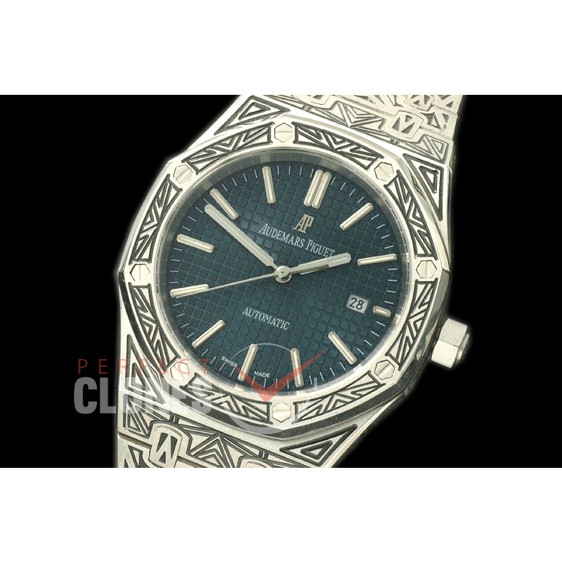 AP15400-903 AP15400 Royal Oak Special Ornamental Engraved Edition SS/SS Blue Miyota 8215