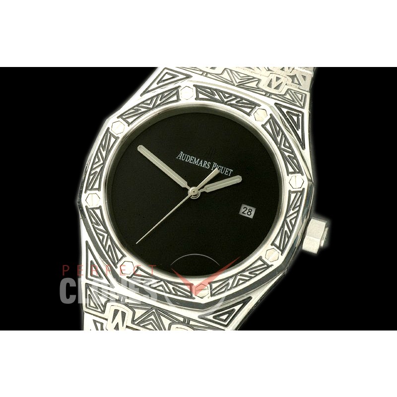 AP15400-907 AP15400 Royal Oak Special Ornamental Engraved Edition SS/SS Black Miyota 8215