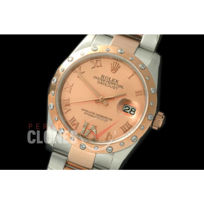 RDJMTR00504D2 SS/RG Oyster Rose Gold Roman/Diam A-2836