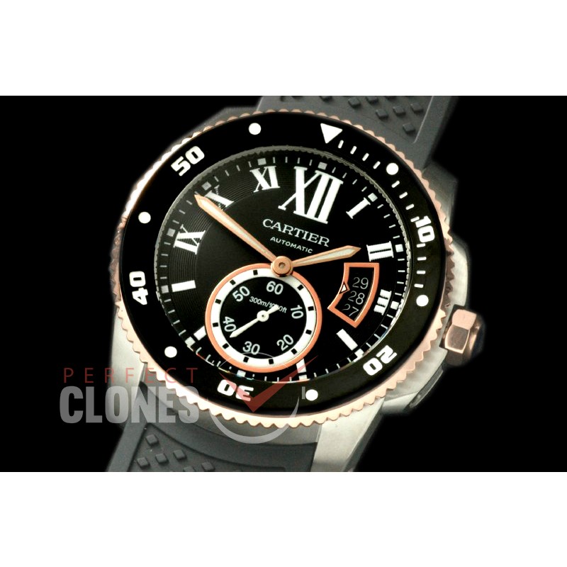 CARCC00077R Calibre de Cartier SS/RG/RU Black Miyita 8205