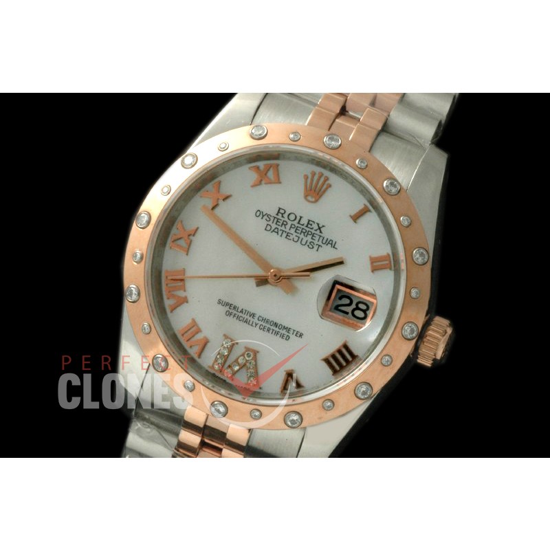 RDJMTR00536D2 SS/RG Jubilee MOP White Roman/Diam A-2836
