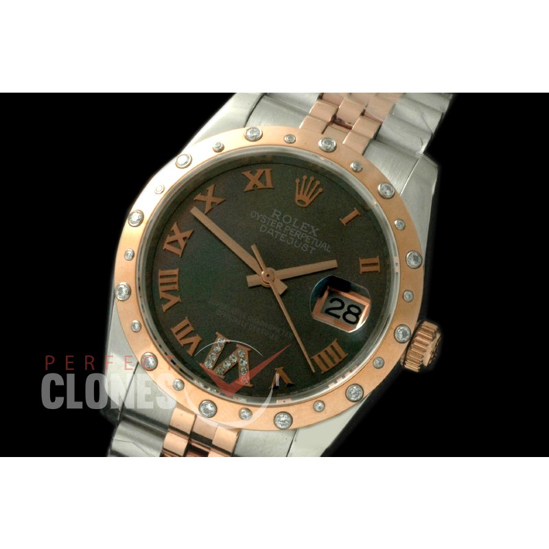 RDJMTR00537D2 SS/RG Jubilee MOP Black Roman/Diam A-2836