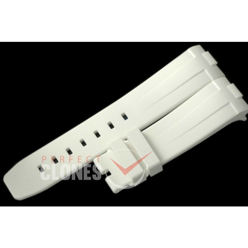 RLRU00281 Rubber B White Rubber Strap 22/20 with Integrated Block 