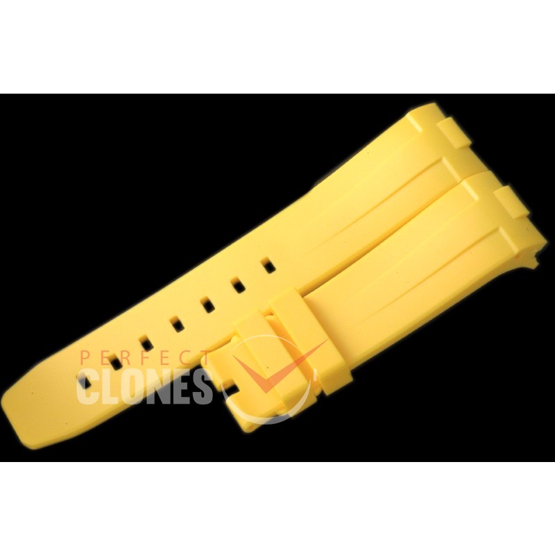 RLRU00284 Rubber B Yellow Rubber Strap 22/20 with Integrated Block 