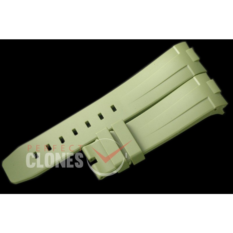 RLRU00286 Rubber B Pastel Green Rubber Strap 22/20 with Integrated Block 