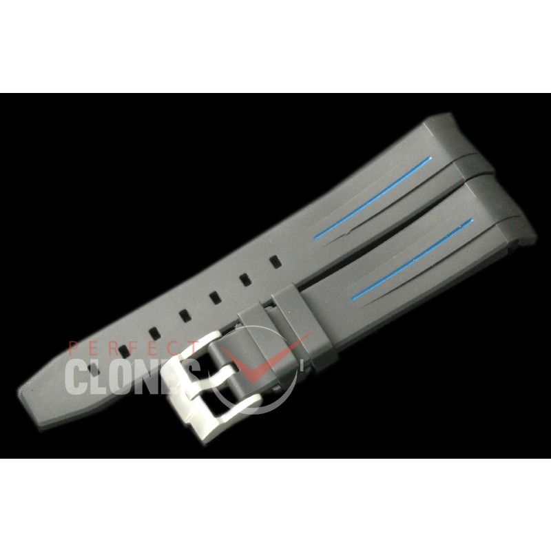 RLRU00204 Rubber B Black/Blue Rubber Strap 20/18 with Insignia Buckle 