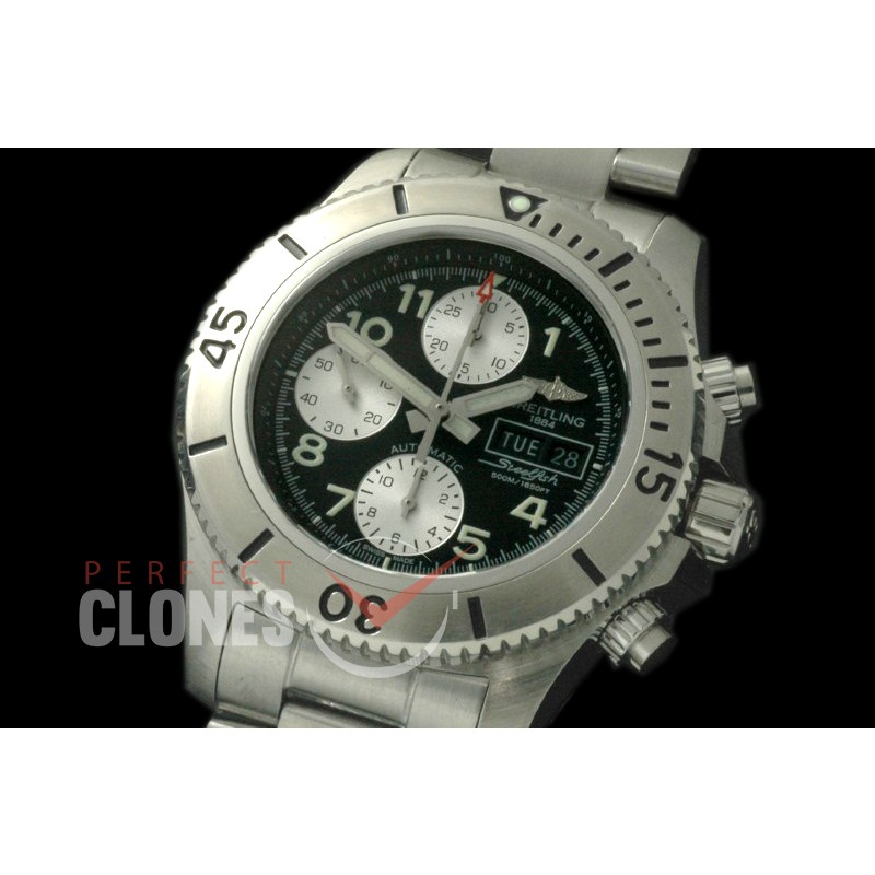 BLSF00022S Superocean Steelfish Chrono SS/SS Black A-7750