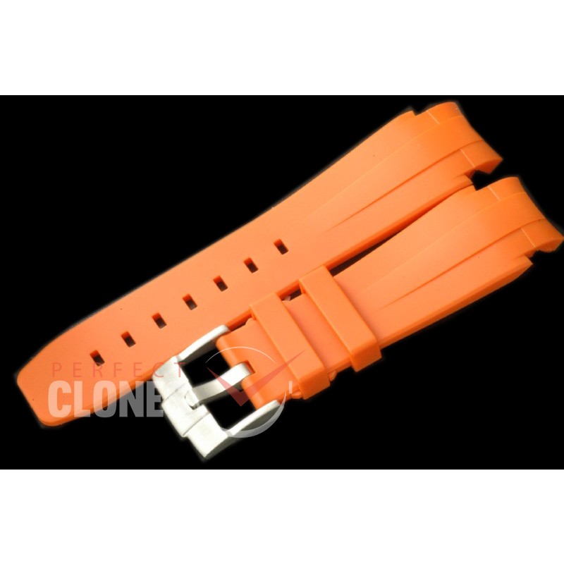 RLRU00295 Rubber B Orange Rubber Strap 20/18 With Integrated Block c/w Insignia Buckle