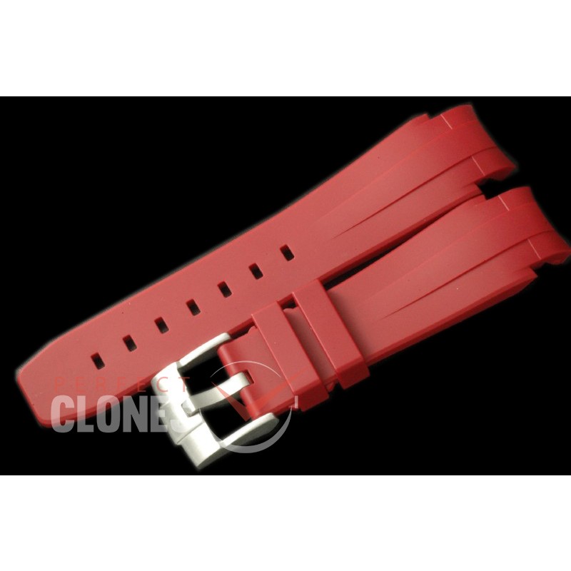 RLRU00293 Rubber B Red Rubber Strap 20/18 With Integrated Block c/w Insignia Buckle