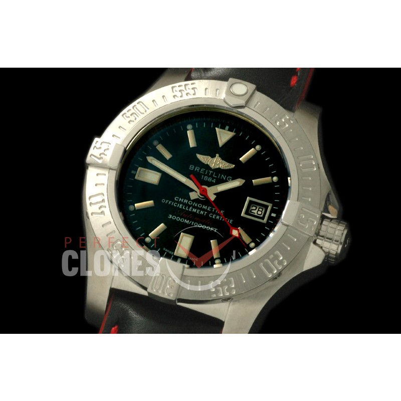 BLSW00021L Avenger Seawolf Blacksteel Limited Ed Code Red SS/LE Black Asian Clone 2836