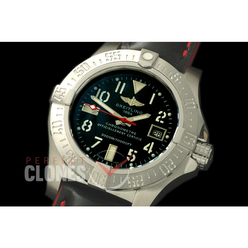 BLSW00026L Avenger Seawolf Blacksteel Limited Ed Code Red SS/LE Black Asian Clone 2836