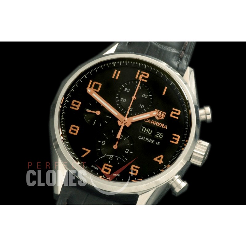 TGCA00147L Carrera 43mm Chrono SS/LE Black Num A-7750 