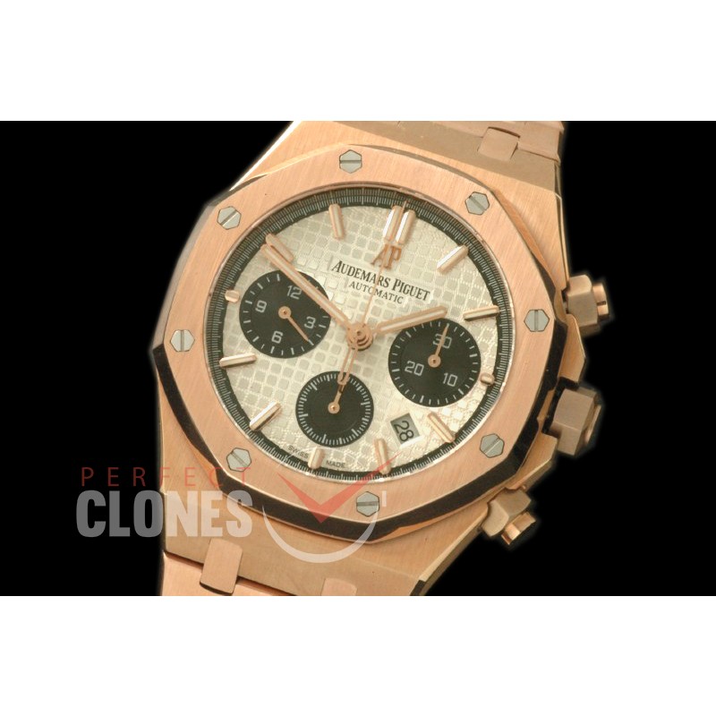 0AP00196 Royal Oak Chronograph RG/RG White Sticks A-7750