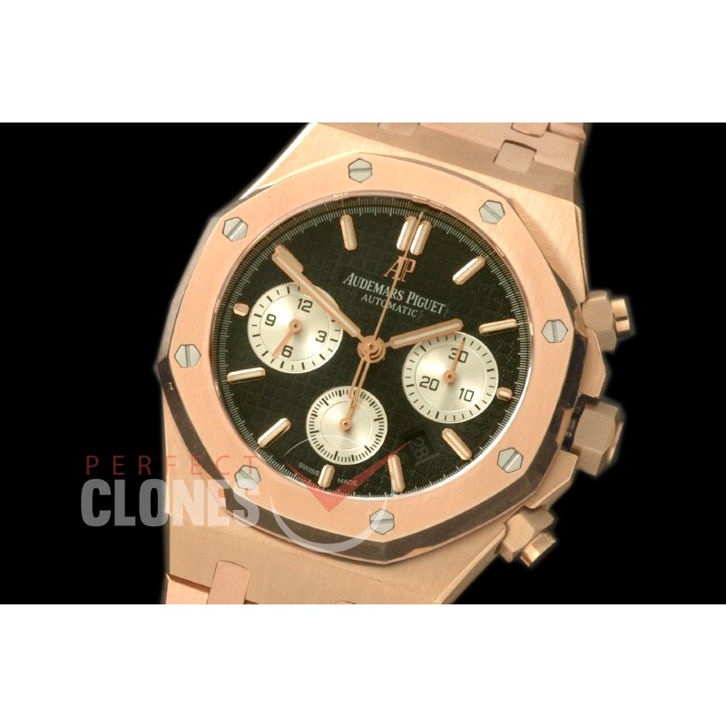 0AP00197 Royal Oak Chronograph RG/RG Black Sticks A-7750