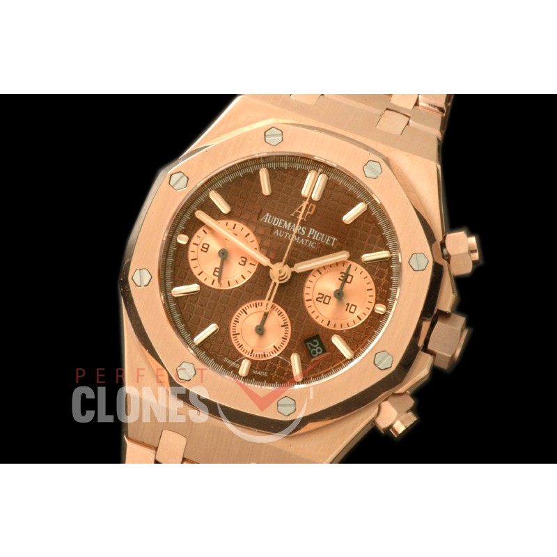 0AP00199 Royal Oak Chronograph RG/RG Brown Sticks A-7750