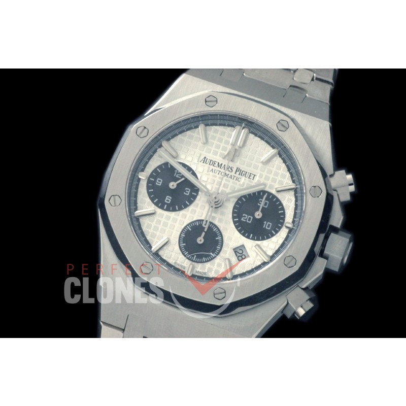 0AP00186 Royal Oak Chronograph SS/SS White Sticks A-7750