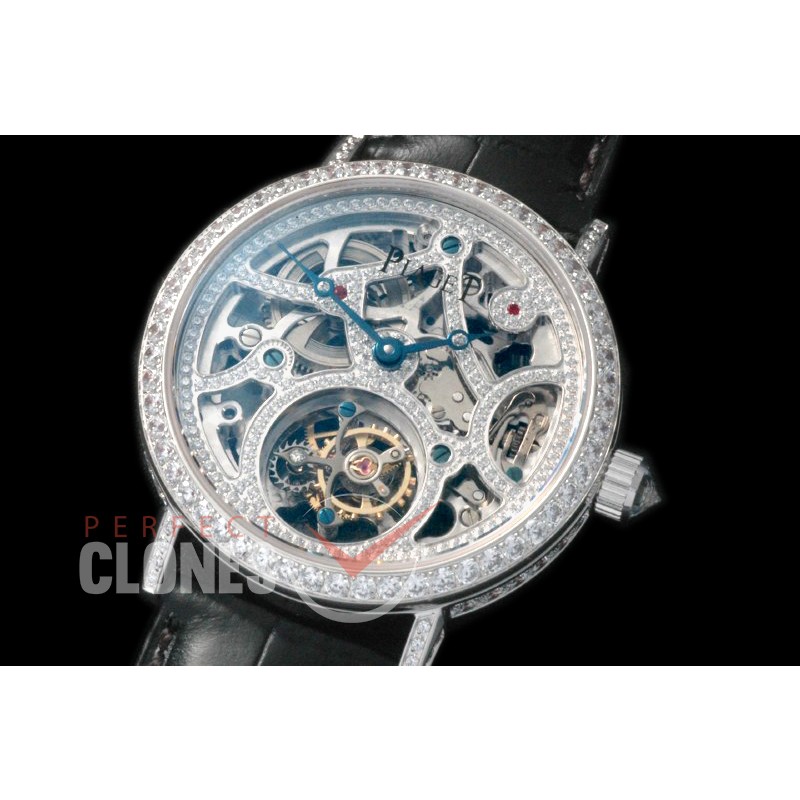 PI00051 Altiplano Full Diamond Crested Tourbillon SS/LE Steel Diamond Crested Flying Man Tourbillon 