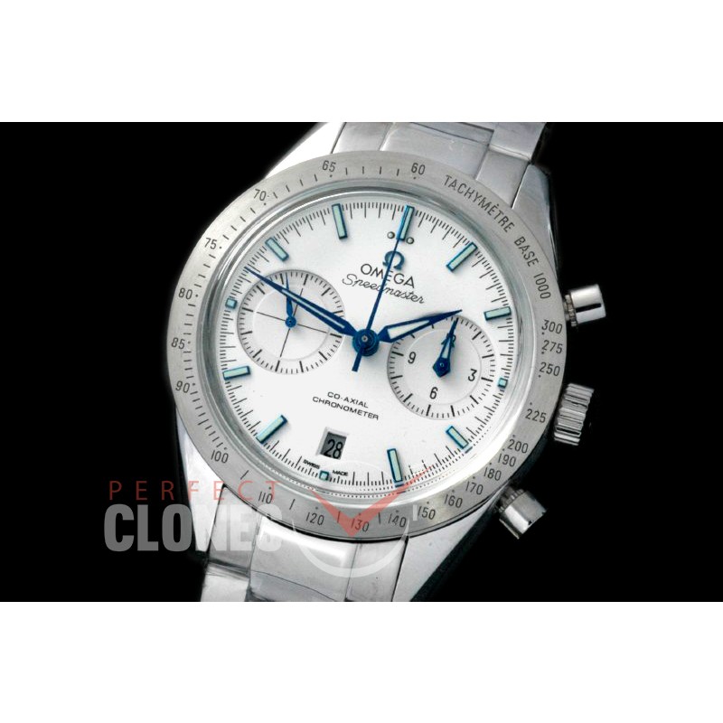 OMSP00704 Speedmaster SS/SS White/Blue A-7750 Mod to Calibre 9300 Functions